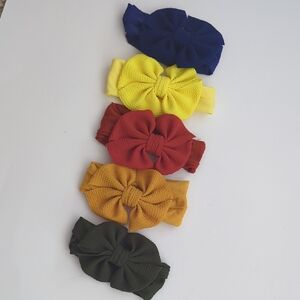 Colorful Wide Bow Headband Set for Kids